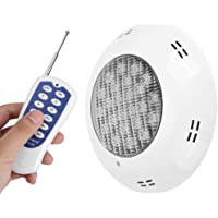 Qinlorgon - Luz LED con mando a distancia de 24 ledes- para piscina- iluminación subacuática- iluminación de paisajes…